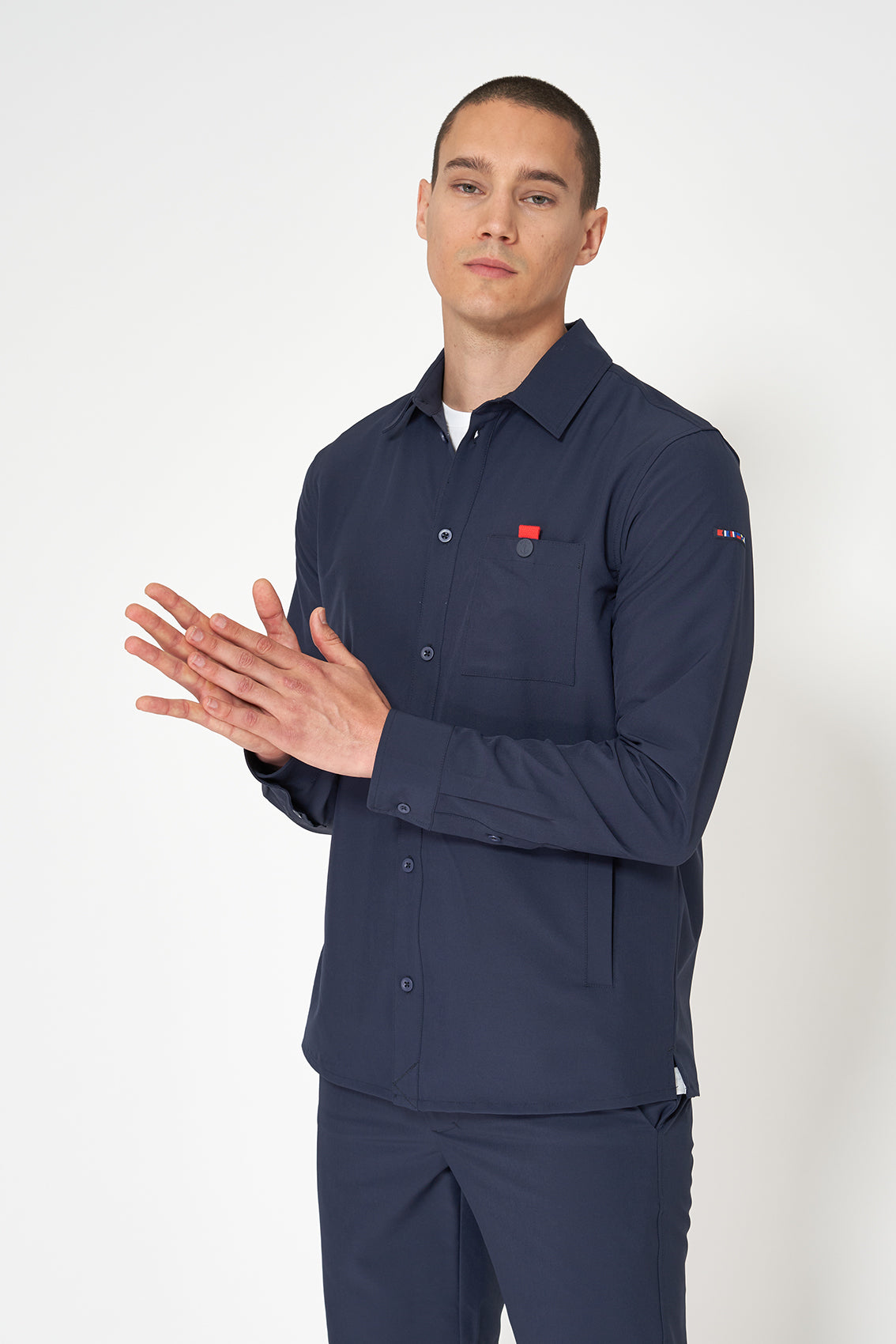 Navy Mens Getxo Stretch Shirt