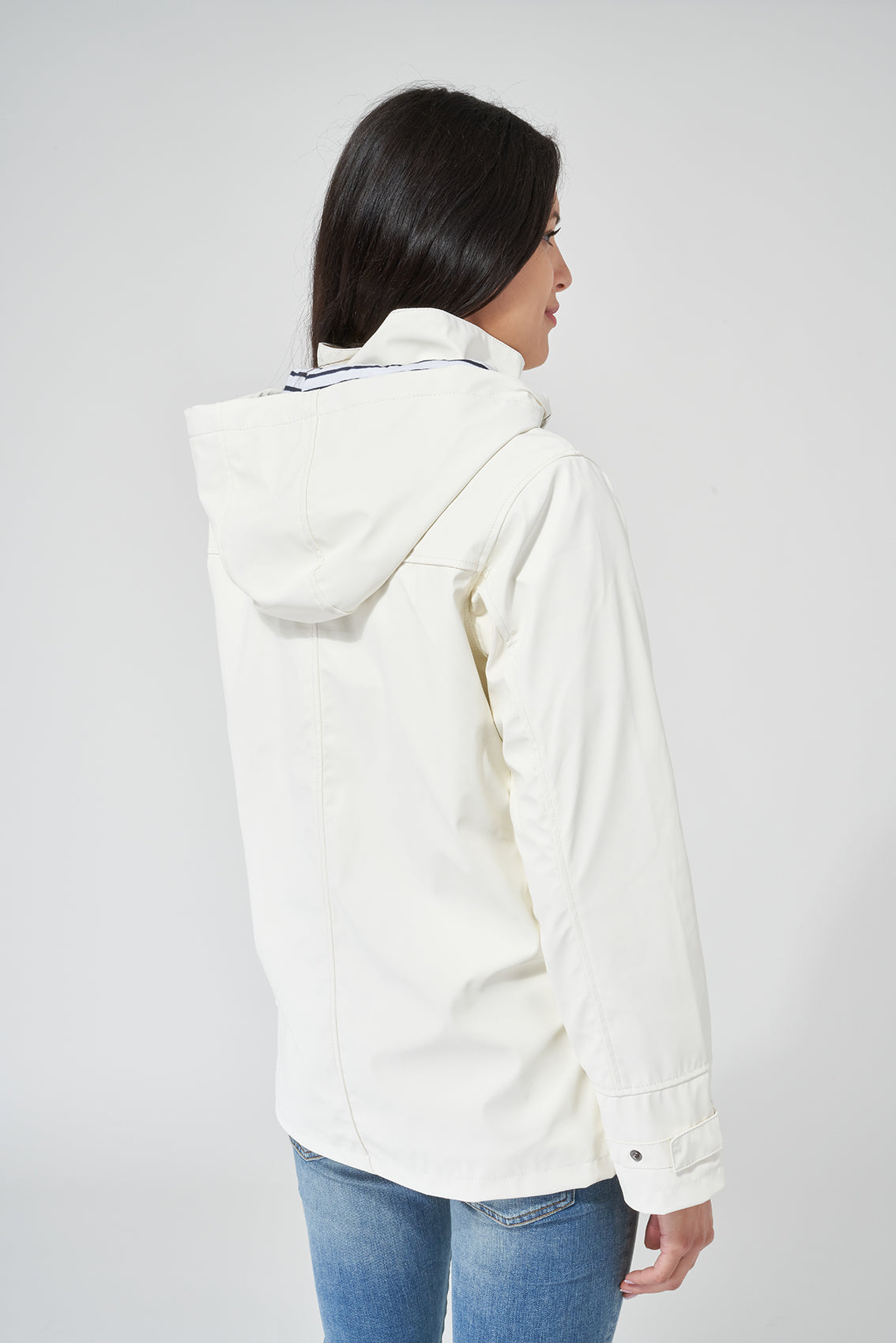 White Valencia Waterproof Lined Jacket