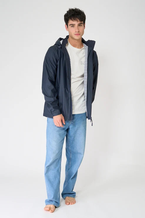 Navy Bermeo Waterproof Lined Jacket