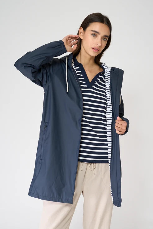 Navy Sevilla Waterproof Lined Jacket