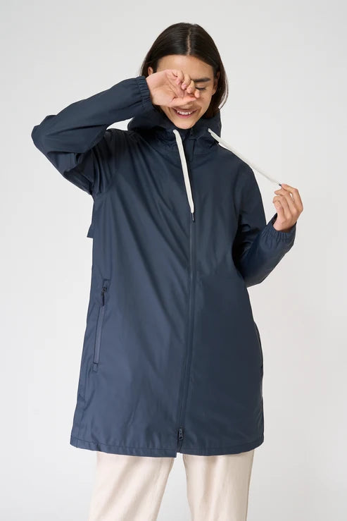 Navy Sevilla Waterproof Lined Jacket